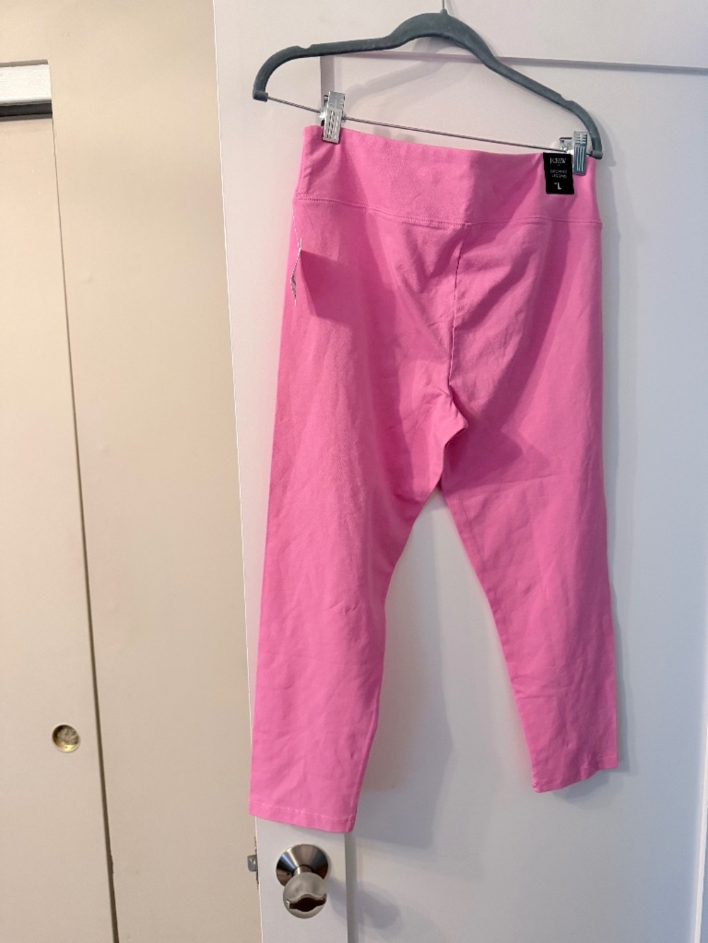 NWT J.Crew Cropped Leggings Pink High Rise Pull-On Size Large